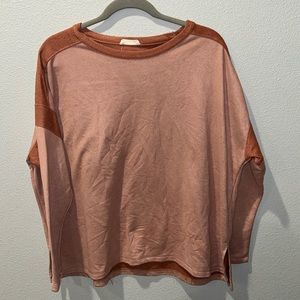 Faux suede long sleeve top large